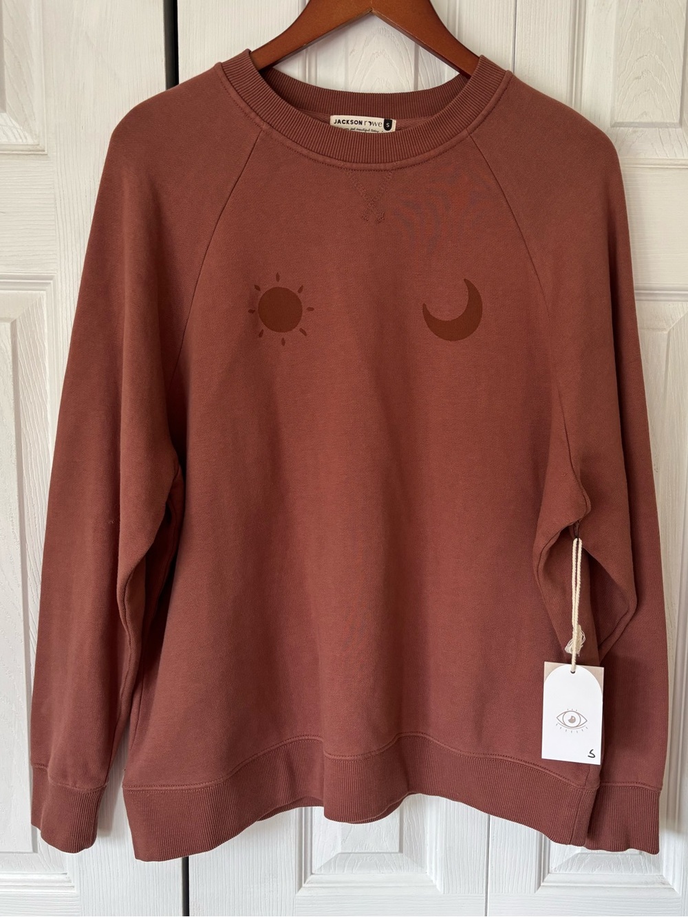 Jackson Rowe Sun and Moon Crewneck Sweater Size Small